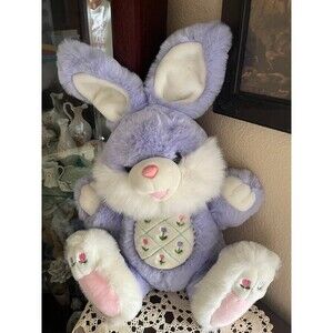 Vintage Dan Dee Embroidered Lavender Easter Bunny 20”